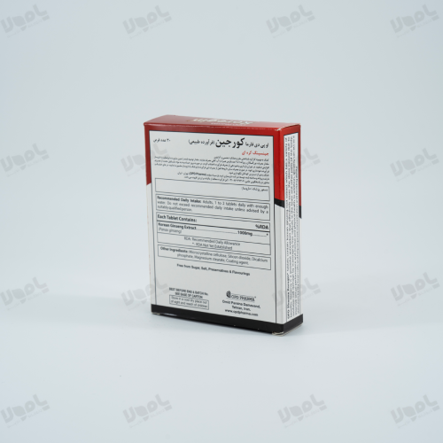 قرص کورجین حاوی 1000 میلی گرم جینسینگ کره ای او پی دی فارما