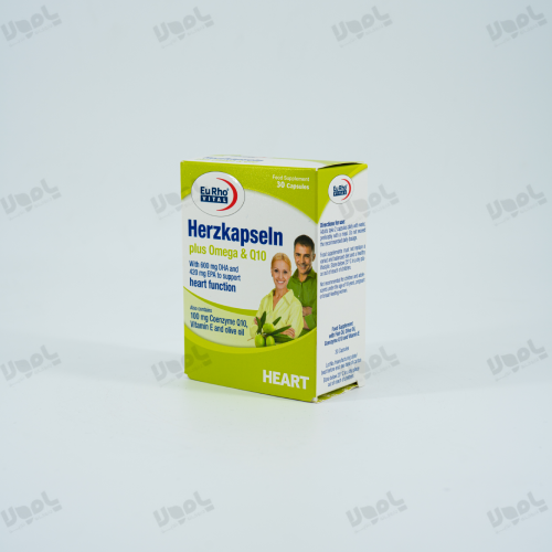  هرتز کپسول پلاس امگا و کیوتن یوروویتال حاوی امگا 3، روغن زیتون، کوانزیم Q10 و ویتامین E
