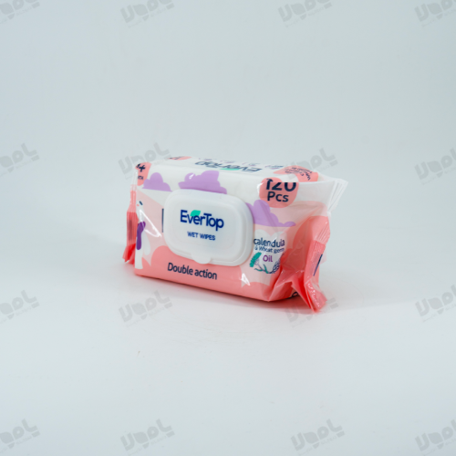 دستمال مرطوب کودک دابل اکشن  اورتاپ  120 عددی