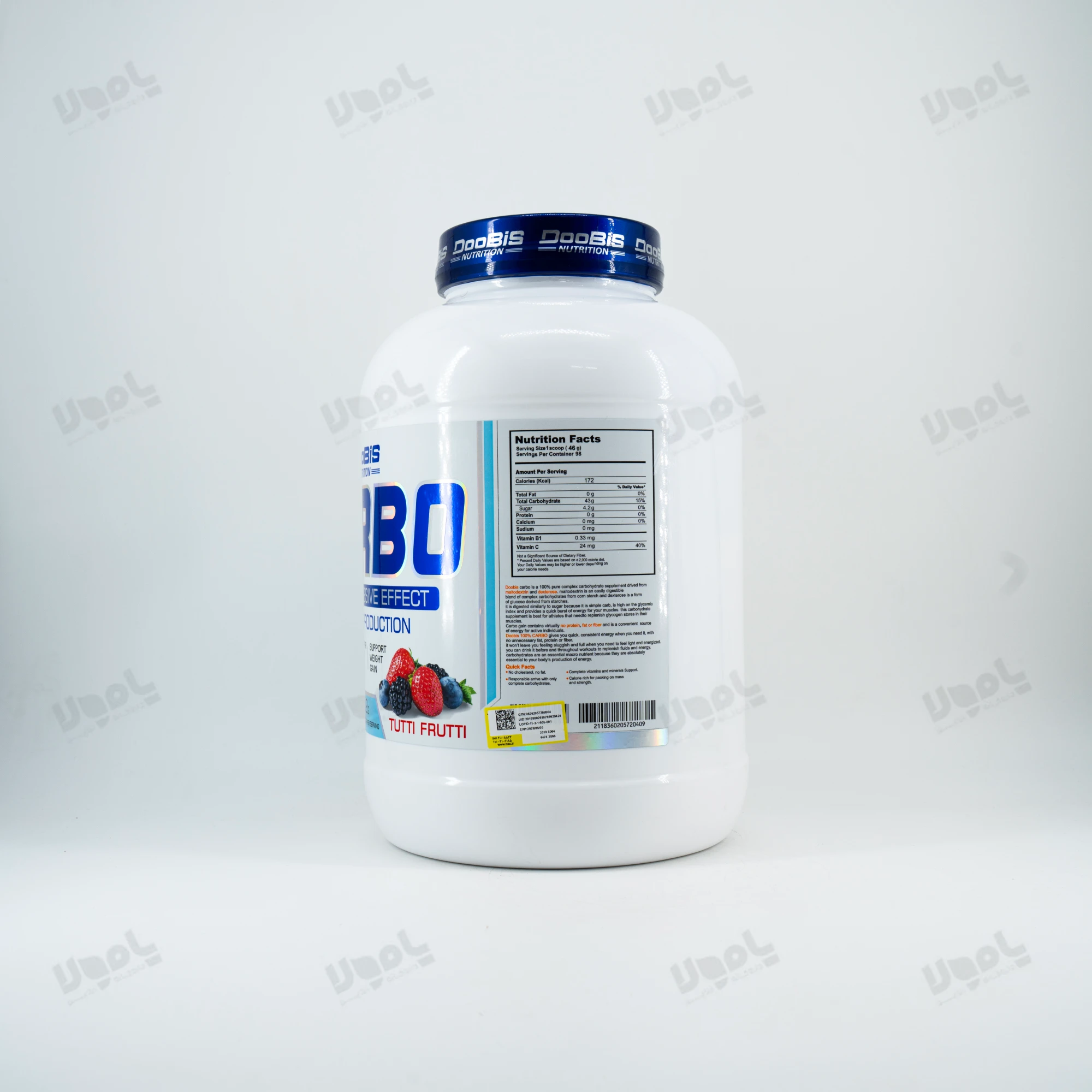 پودر کربو انرژی 4500 گرم دوبیس ( توتی فروتی )